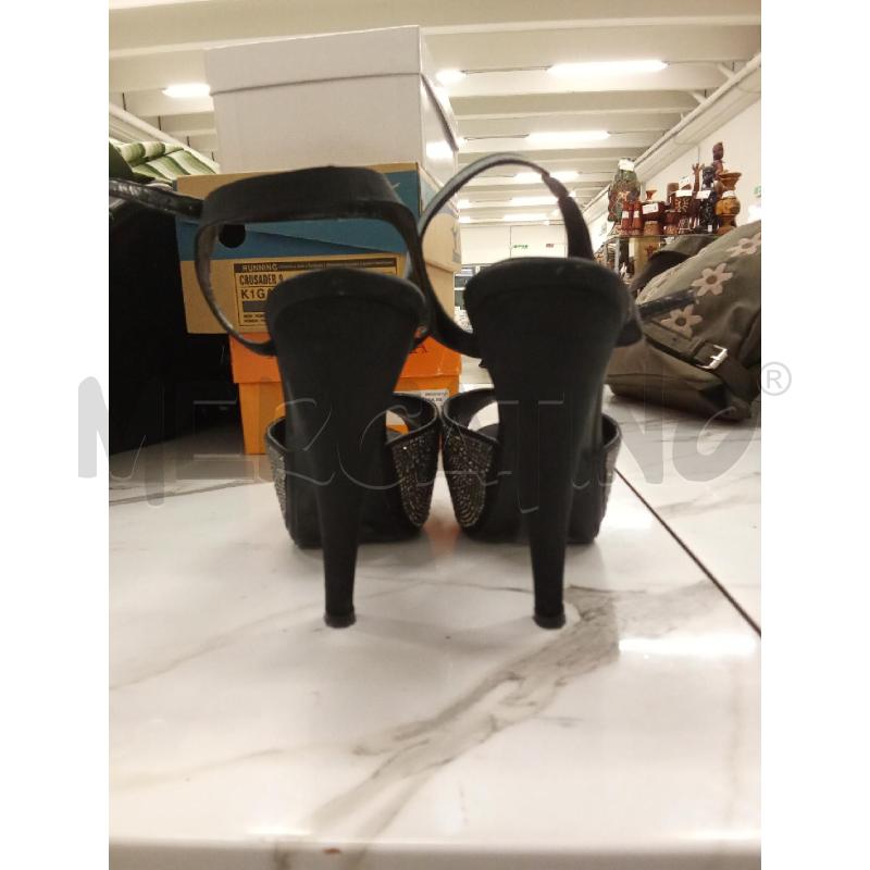 SANDALI DONNA CON TACCO NERO CON STRASS ANNA LELLA | Mercatino dell'Usato San giorgio del sannio 3