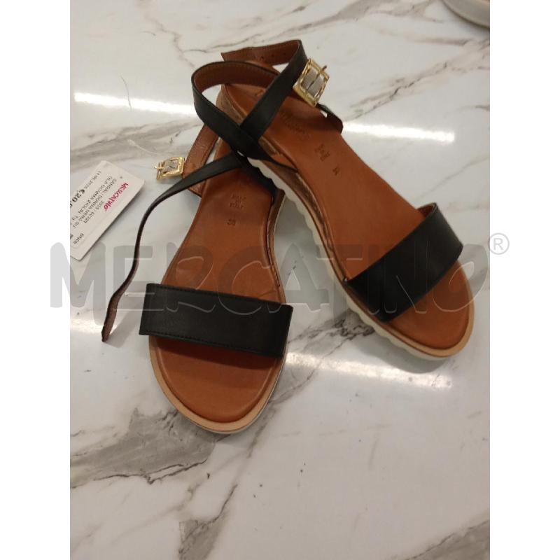 SANDALI DONNA NERA SUOLA GOMMA ZIGLINATA PRIMA DONNA  | Mercatino dell'Usato San giorgio del sannio 2