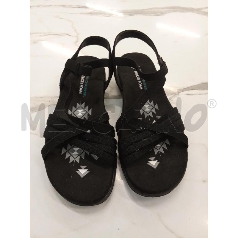 SANDALI DONNA NERI SKECHERS MEMORY FOAM  | Mercatino dell'Usato San giorgio del sannio 1