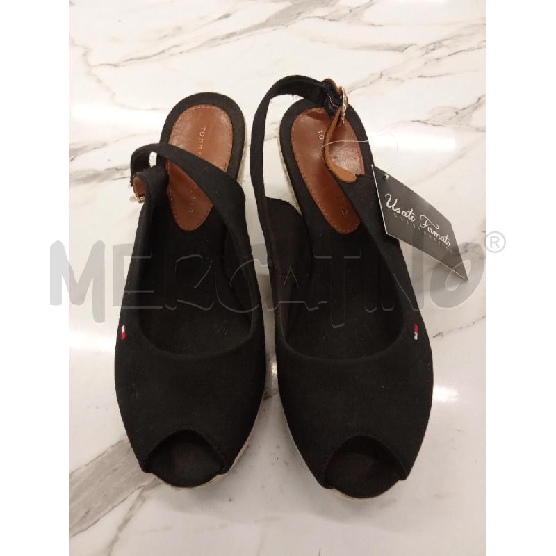 SANDALI DONNA NERI ZEPPA PUNTA SCOPERTA TOMMY HILFIGER | Mercatino dell'Usato San giorgio del sannio 3