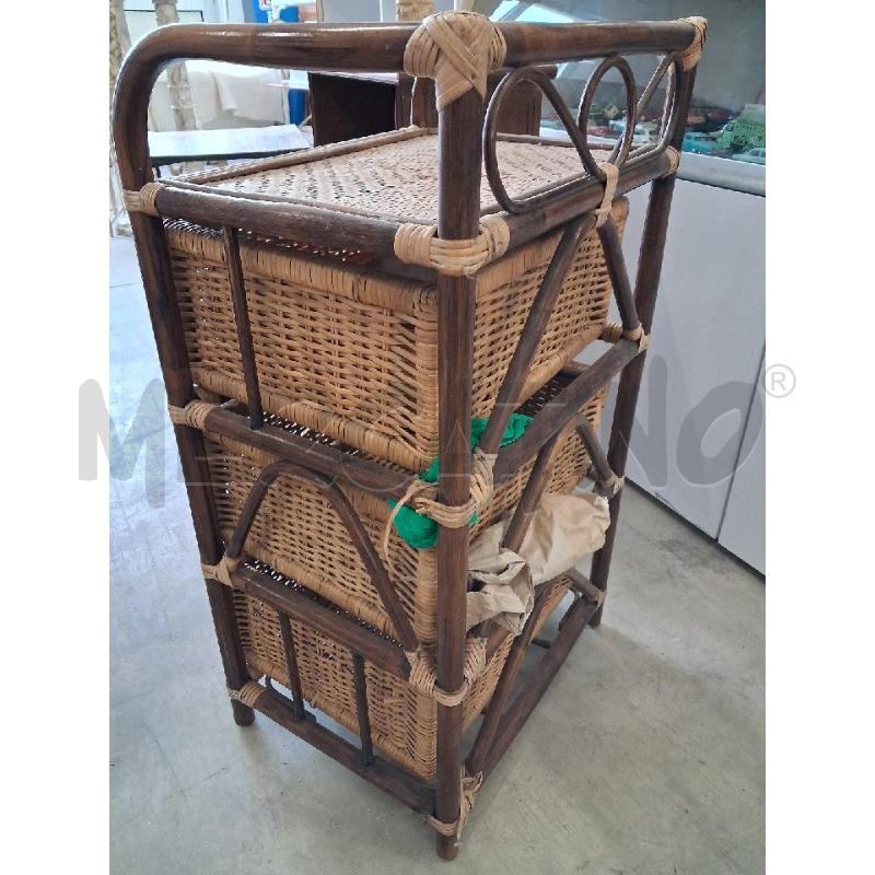 SCAFFALE LEGNO CASSETTI VIMINI  | Mercatino dell'Usato San giorgio del sannio 2