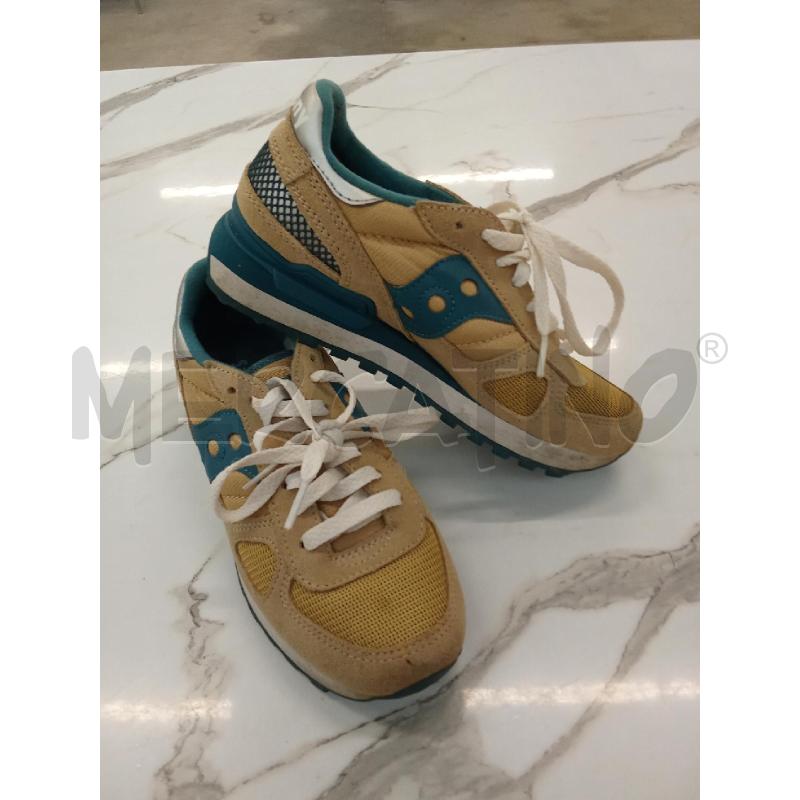 SCARPE DONNA BEIGE INS GIALLO TURCHESE SAUCONY LACCI BIANCHI  | Mercatino dell'Usato San giorgio del sannio 2