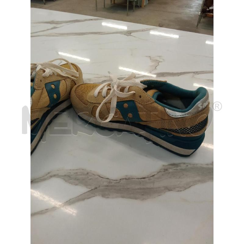 SCARPE DONNA BEIGE INS GIALLO TURCHESE SAUCONY LACCI BIANCHI  | Mercatino dell'Usato San giorgio del sannio 4