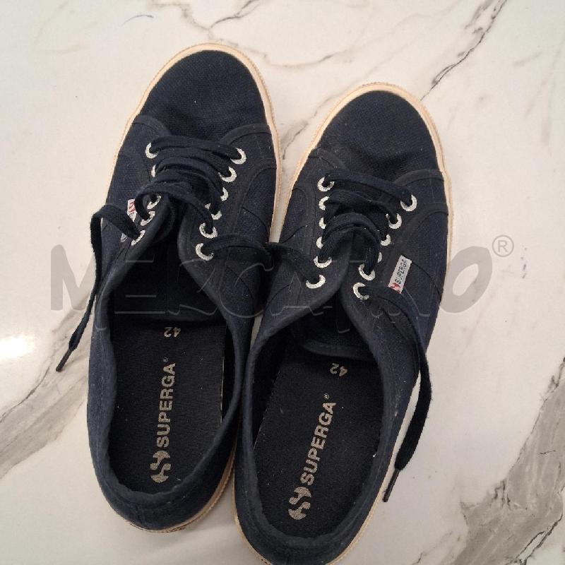SCARPE DONNA BLU SUPERGA SUOLA BIANCA  | Mercatino dell'Usato San giorgio del sannio 3