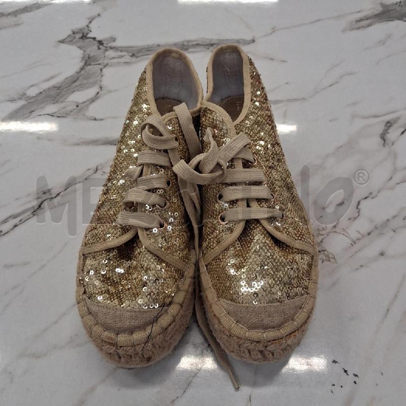 SCARPE DONNA ESPARILLAS TELA DORATE PILLETES  | Mercatino dell'Usato San giorgio del sannio 1