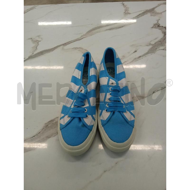 SCARPE DONNA FANTASIA RIGHE CELESTE BIANCO FOOTBALL FANS BY SUPERGA  | Mercatino dell'Usato San giorgio del sannio 1