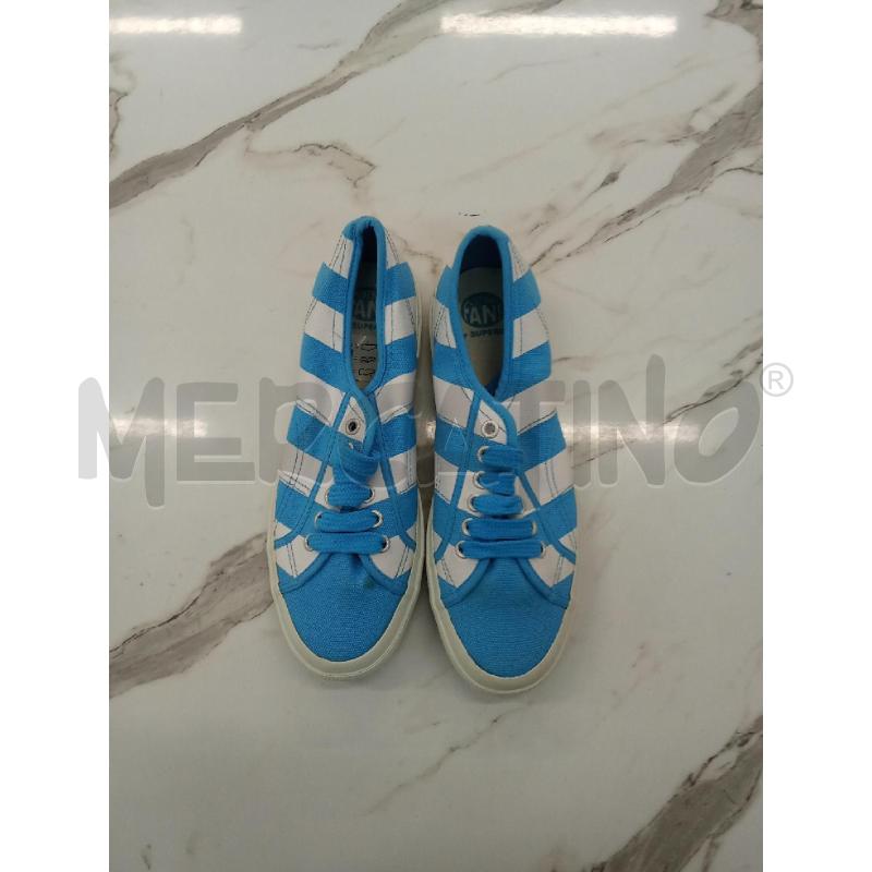 SCARPE DONNA FANTASIA RIGHE CELESTE BIANCO FOOTBALL FANS BY SUPERGA  | Mercatino dell'Usato San giorgio del sannio 2