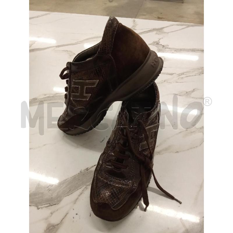 SCARPE DONNA HOGAN MARRONI INS EFFETTO COCCODRILLO INS CAMOSCIO  | Mercatino dell'Usato San giorgio del sannio 2