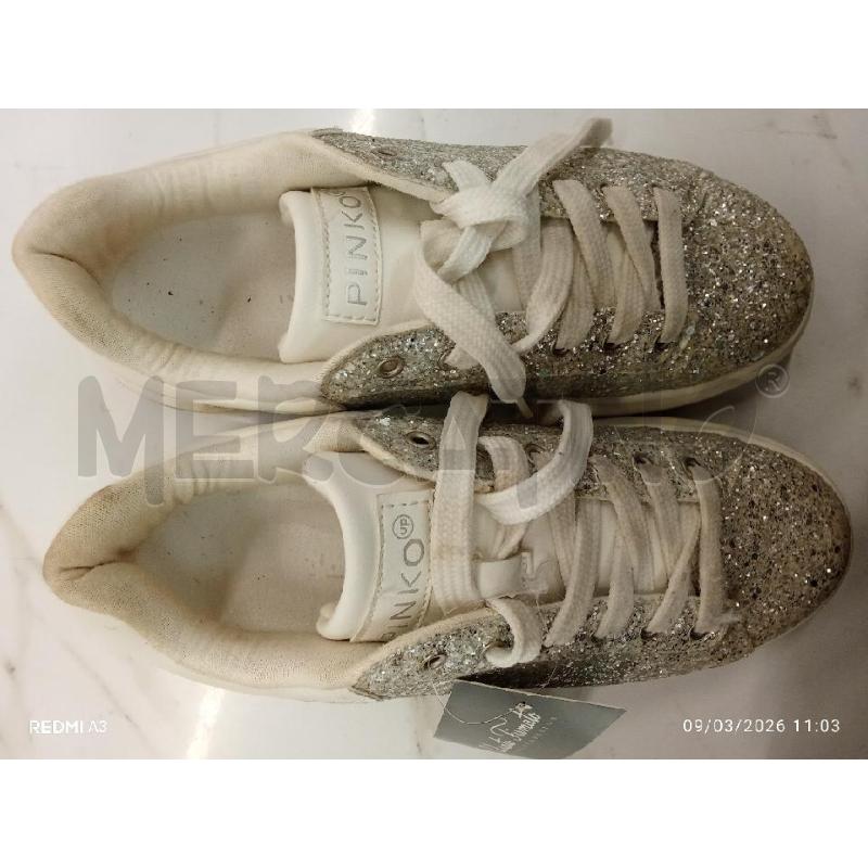 SCARPE DONNA PINKO UP PAILLETTES ARGENTATE SUOLA BIANCA | Mercatino dell'Usato San giorgio del sannio 4