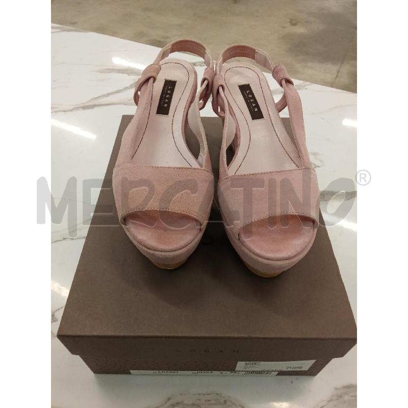 SCARPE DONNA ROSA CAMOSCIO LOGAN ZEPPA PAGLIA  | Mercatino dell'Usato San giorgio del sannio 1