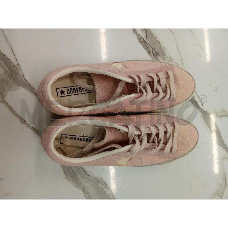 SCARPE DONNA ROSA CONVERSE STELLA GLITTERATA PLATFORM BIANCA  | Mercatino dell'Usato San giorgio del sannio 1
