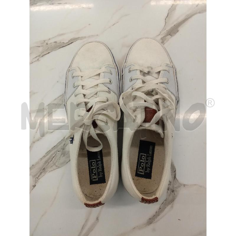 SCARPE UOMO BIANCHE TELA POLO RALPH LAUREN  | Mercatino dell'Usato San giorgio del sannio 1