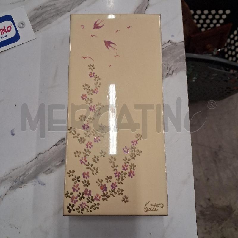SCATOLA LEGNO PORTAOGGETTI DEC A MANO  | Mercatino dell'Usato San giorgio del sannio 1