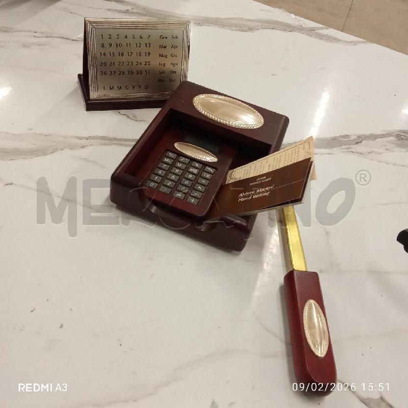 SCRIVANIA SET LEGNO PLACC ARGENTATO  | Mercatino dell'Usato San giorgio del sannio 1