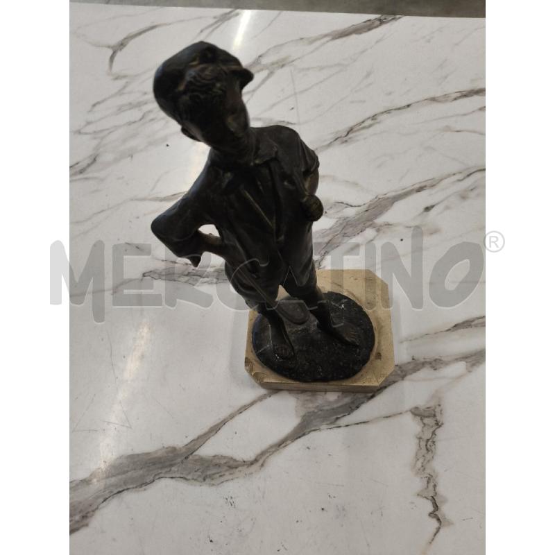SCUGNIZZO CON BASTONE OTTONE  BASE MARMO | Mercatino dell'Usato San giorgio del sannio 2