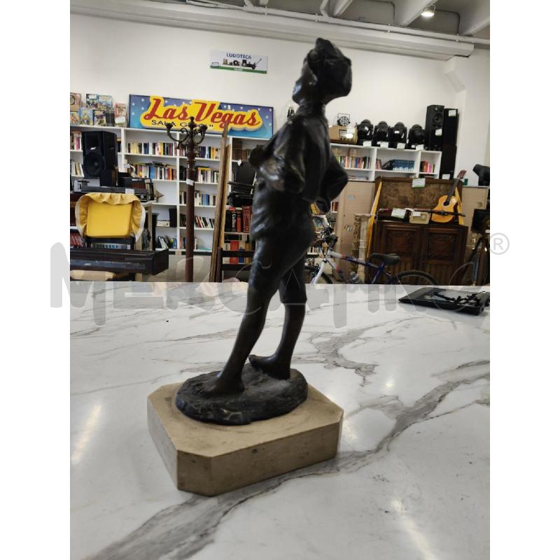 SCUGNIZZO CON BASTONE OTTONE  BASE MARMO | Mercatino dell'Usato San giorgio del sannio 3