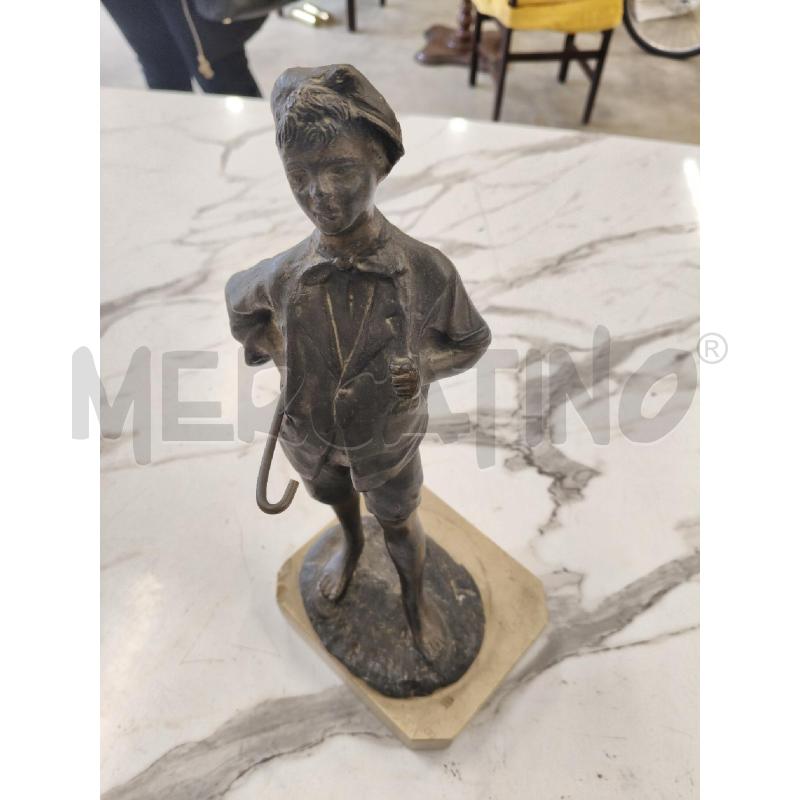 SCUGNIZZO CON BASTONE OTTONE  BASE MARMO | Mercatino dell'Usato San giorgio del sannio 4