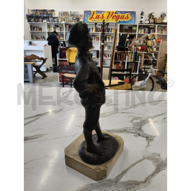 SCUGNIZZO CON BASTONE OTTONE  BASE MARMO | Mercatino dell'Usato San giorgio del sannio 5