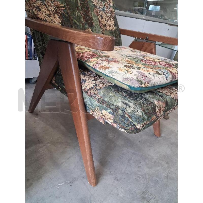 SEDIA ANIMA LEGNO SEDUTA FIORI VERDE  | Mercatino dell'Usato San giorgio del sannio 3