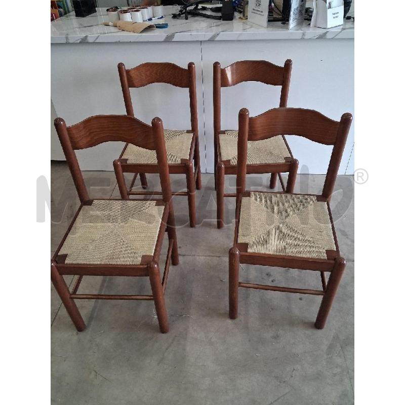 SEDIE PZ. 4 LEGNO FONDELLOPAGLIA  | Mercatino dell'Usato San giorgio del sannio 1