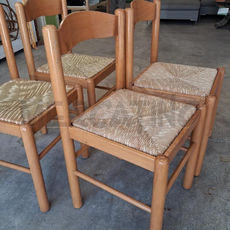 SEDIE PZ. 4 LEGNO FONDELLO PAGLIA | Mercatino dell'Usato San giorgio del sannio 3