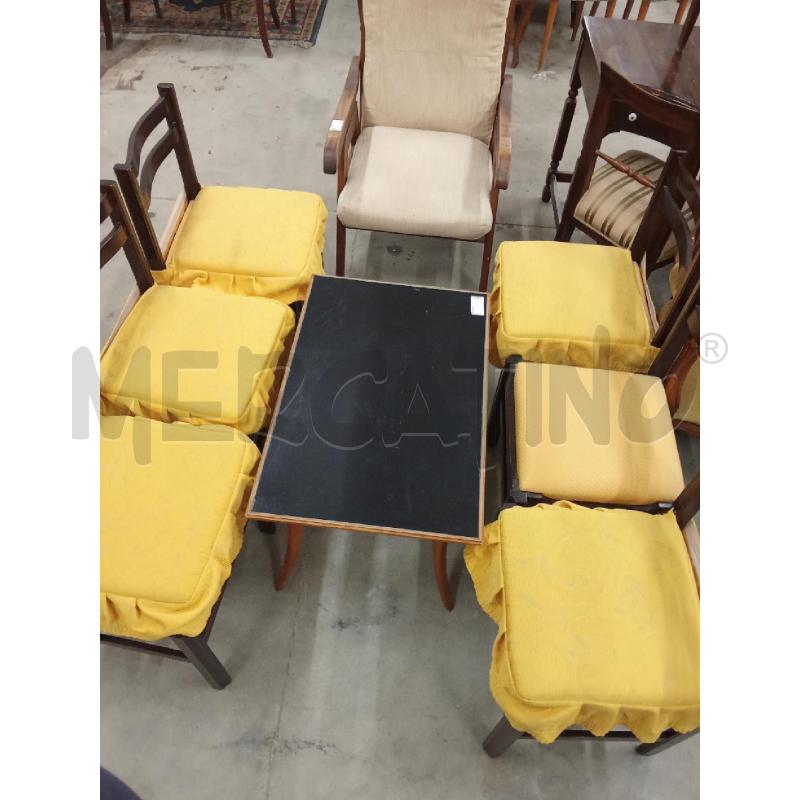 SEDIE PZ. 6 LEGNO FONDELLO STOFFA | Mercatino dell'Usato San giorgio del sannio 1