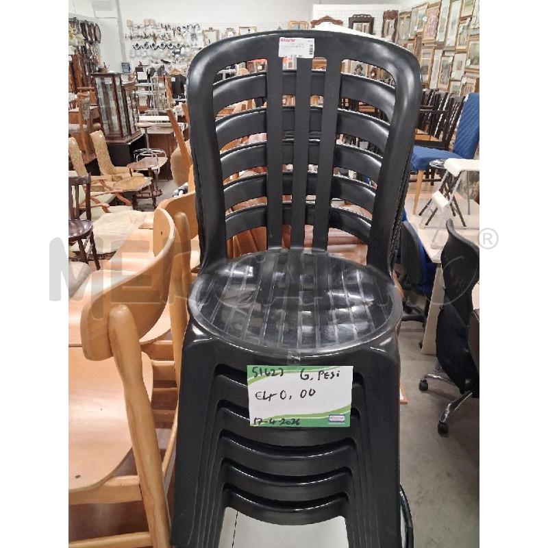 SEDIE PZ. 6 NERE PLASTICA  | Mercatino dell'Usato San giorgio del sannio 1