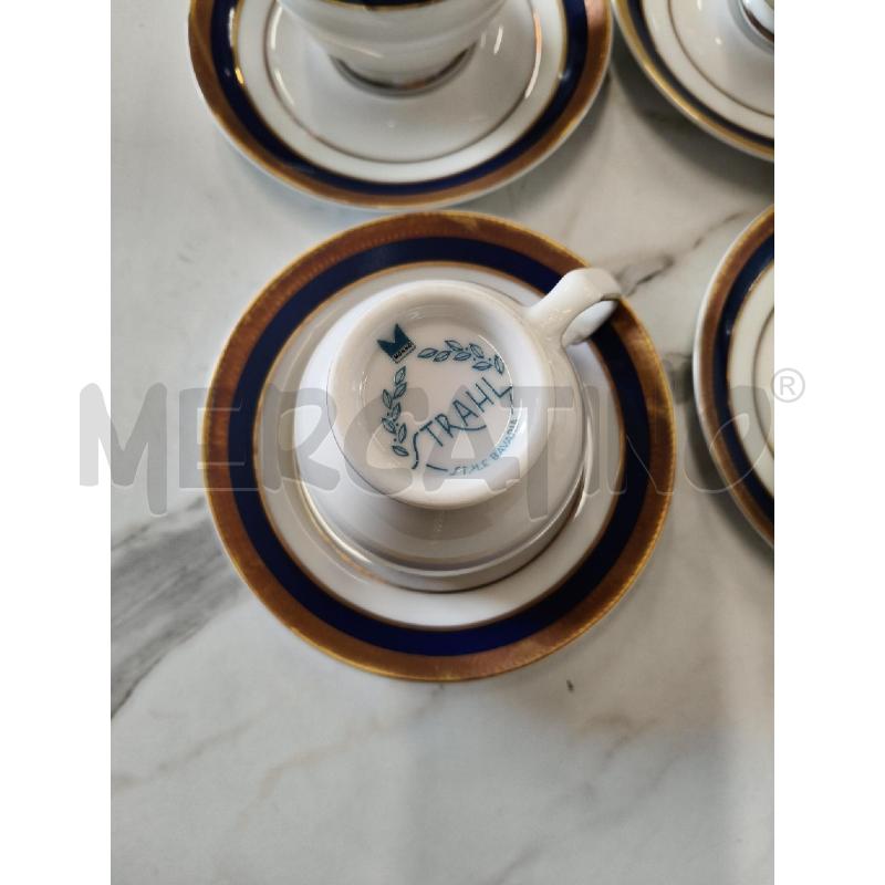 SERVIZIO CAFFÈ BORDO BLU COBALTO PITTURA ORO ZECCHINO + PIATTI DOLCE  | Mercatino dell'Usato San giorgio del sannio 3