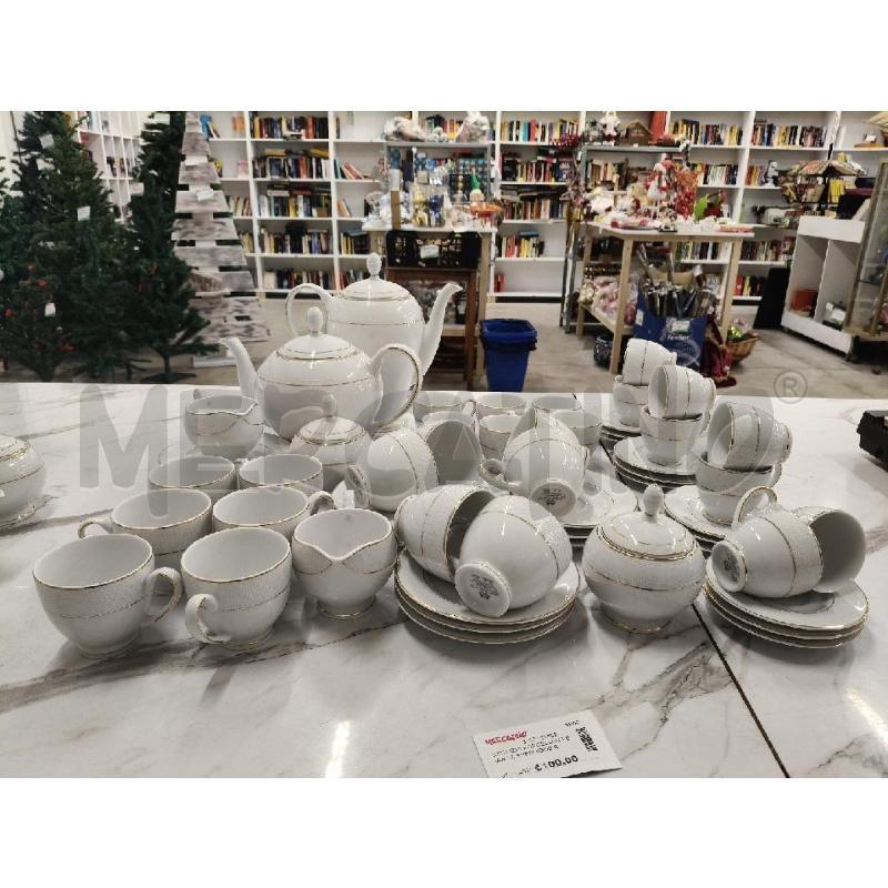 SERVIZIO PORCELLANA BIANCA SHERWOOD RIGO DORATO THE CAFFÈ   | Mercatino dell'Usato San giorgio del sannio 1