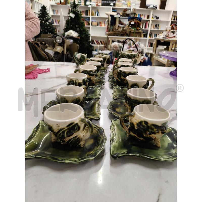 SERVIZIO TAZZINE CONCHIGLIA CERAMICA VERDE  | Mercatino dell'Usato San giorgio del sannio 1