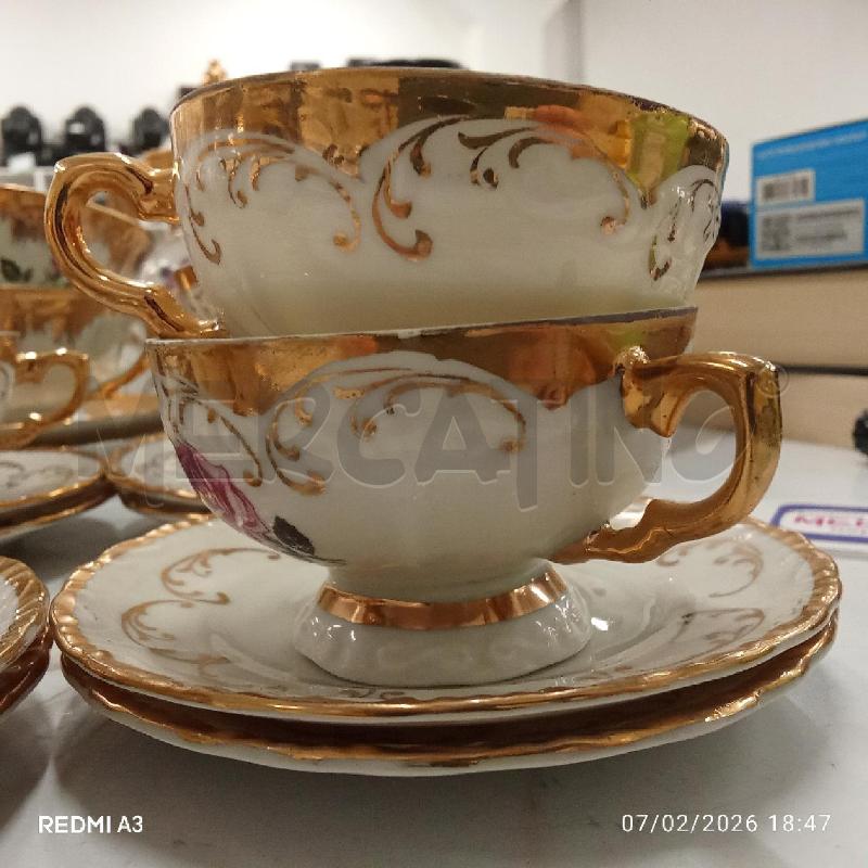 SERVIZIO TAZZINE THE CAFFÈ BAVARIA RIGO DORATO ROSELLINE  | Mercatino dell'Usato San giorgio del sannio 4