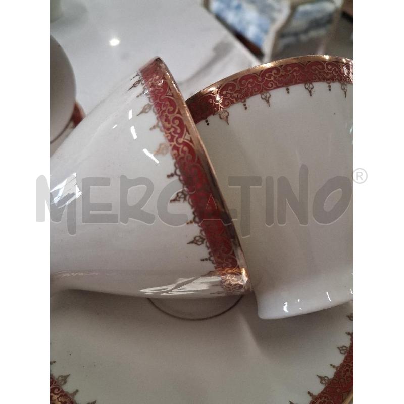 SERVIZIO THE CAFFÈ BAVARIA BORDO MAGENTA DORATO  | Mercatino dell'Usato San giorgio del sannio 4