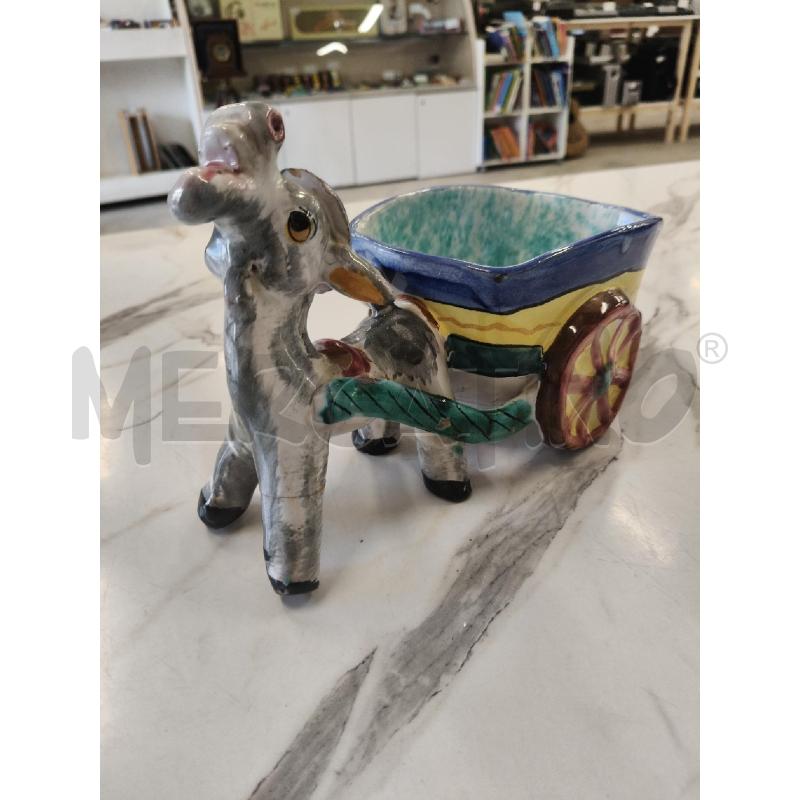 SOPRAMMOBILE ASINELLO CON CARRETTINO CER SMALTATA DIFETTI  | Mercatino dell'Usato San giorgio del sannio 1