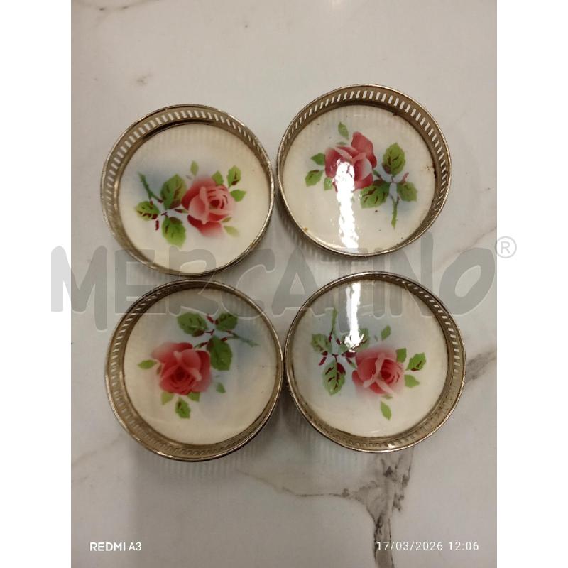 SOTTO BICCHIERI PZ. ARGENTATI BASE CERAMICA  | Mercatino dell'Usato San giorgio del sannio 1