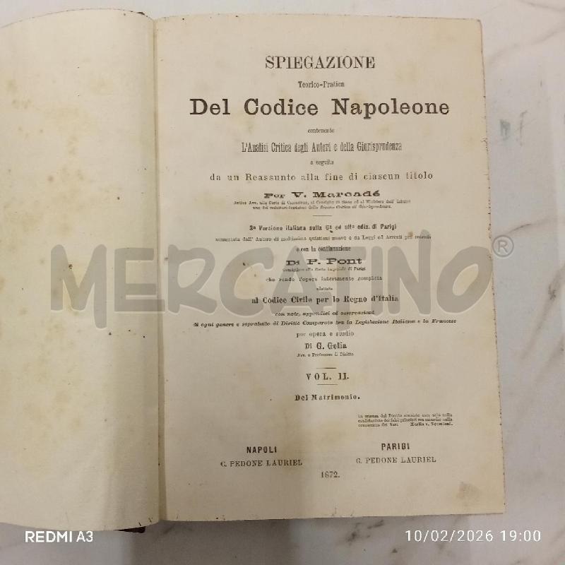 SPIEGAZIONE DEL CODICE NAPOLEONE VOL 11. 1872 | Mercatino dell'Usato San giorgio del sannio 3