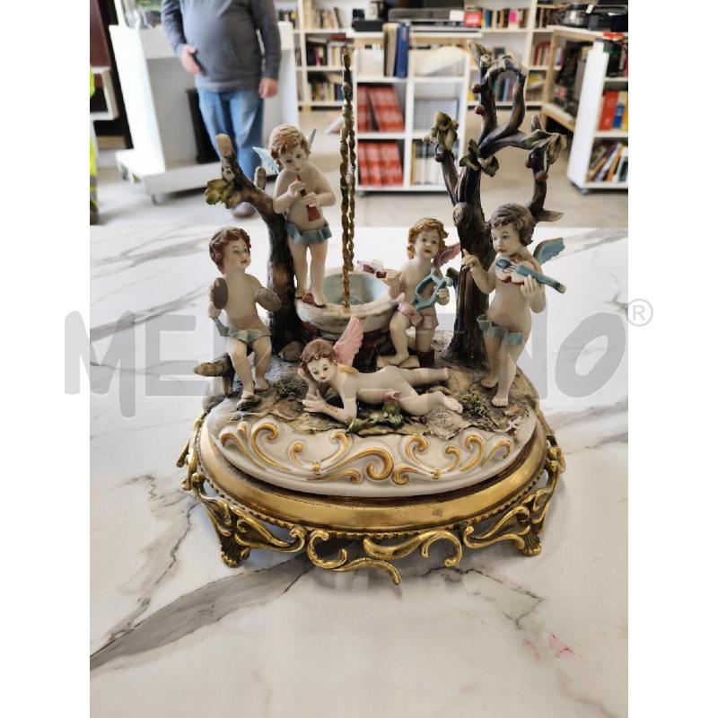 STATUINA CERAMICA PUTTINI BASE METALLO DIFETTI  | Mercatino dell'Usato San giorgio del sannio 1