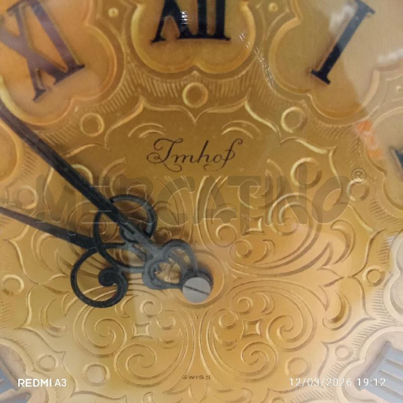 SVEGLIA DA APPOGGIO IMHOF DORATO SWISS MADE  | Mercatino dell'Usato San giorgio del sannio 5