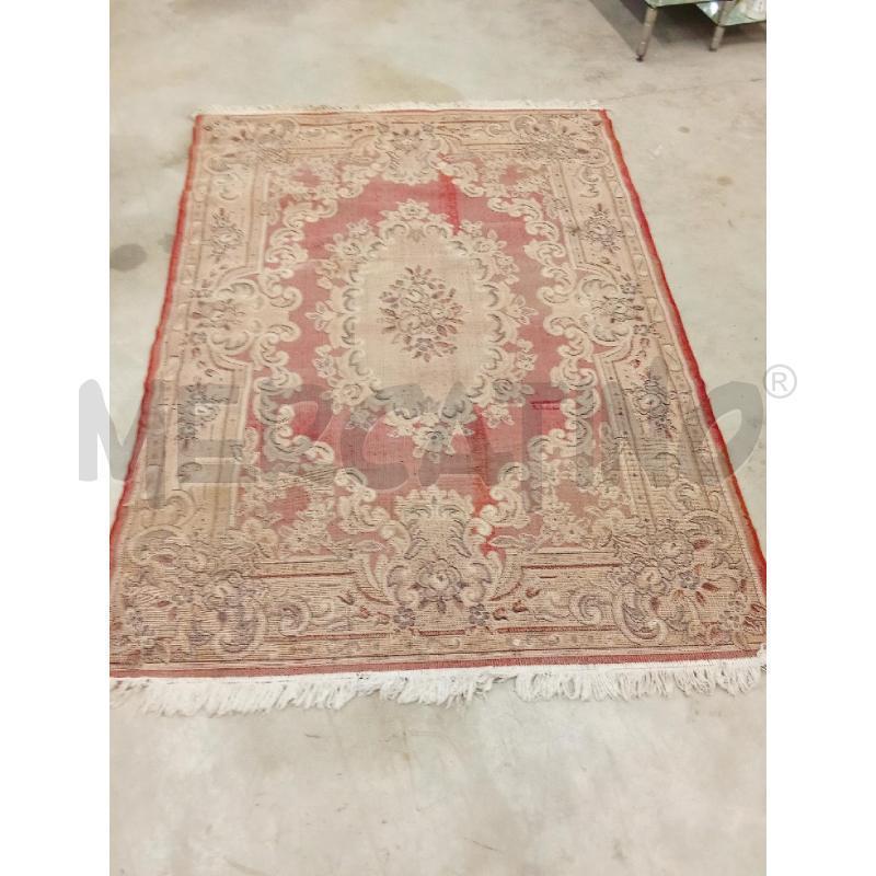 TAPPETO BEIGE E MARRONE DET.BLU CON FRANGE | Mercatino dell'Usato San giorgio del sannio 4