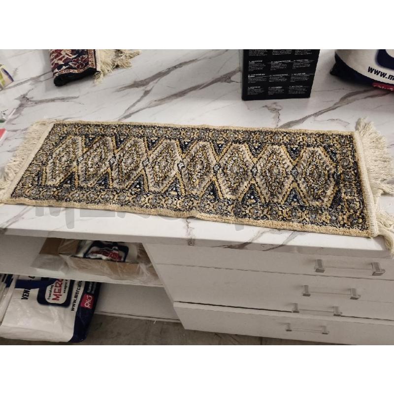 TAPPETO RUNNER DECORATIVO AFGANO BEIJE BLU FRANGE  | Mercatino dell'Usato San giorgio del sannio 1