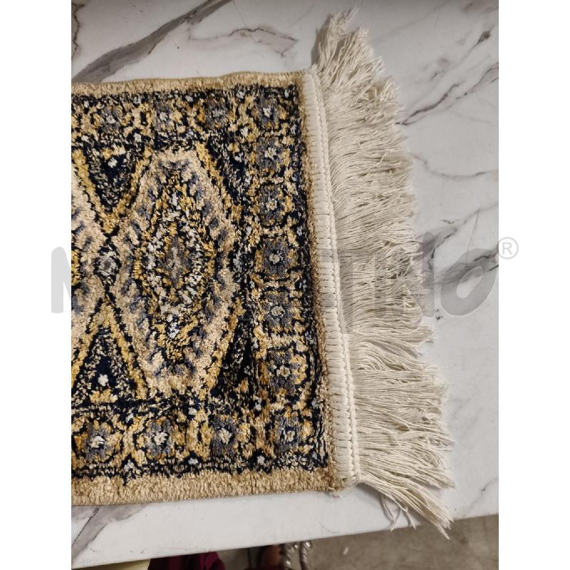 TAPPETO RUNNER DECORATIVO AFGANO BEIJE BLU FRANGE  | Mercatino dell'Usato San giorgio del sannio 2