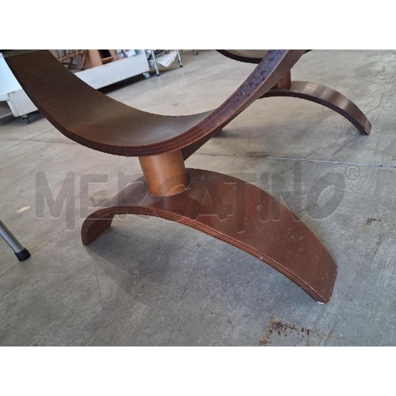 TAVOLINO BASSO LEGNO VETRO FUMÈ OVALE | Mercatino dell'Usato San giorgio del sannio 5