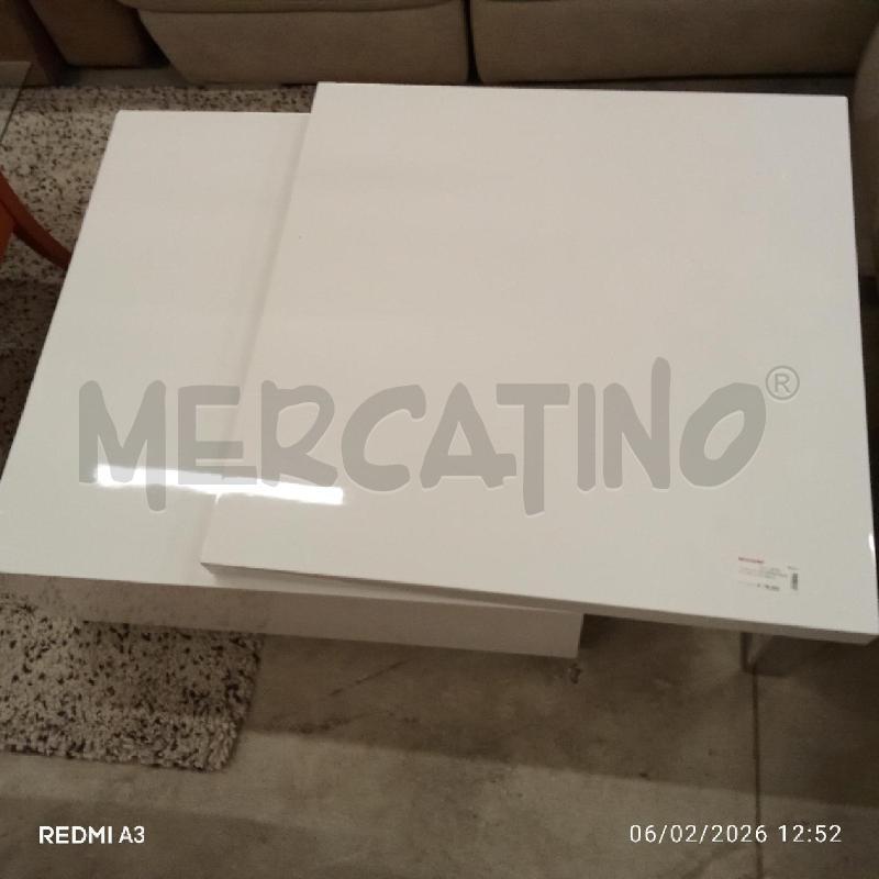 TAVOLINO MODERNO BIANCO PIEDE CROMO CON CASSETTO  | Mercatino dell'Usato San giorgio del sannio 2