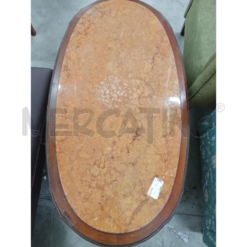 TAVOLINO OVALE LEGNO PIETRA MARMO  | Mercatino dell'Usato San giorgio del sannio 1