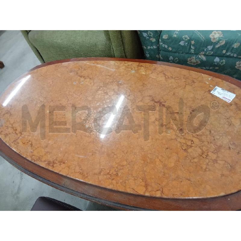 TAVOLINO OVALE LEGNO PIETRA MARMO  | Mercatino dell'Usato San giorgio del sannio 2
