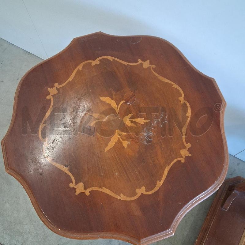 TAVOLINO TONDO LEGNO INTARSIO  | Mercatino dell'Usato San giorgio del sannio 2