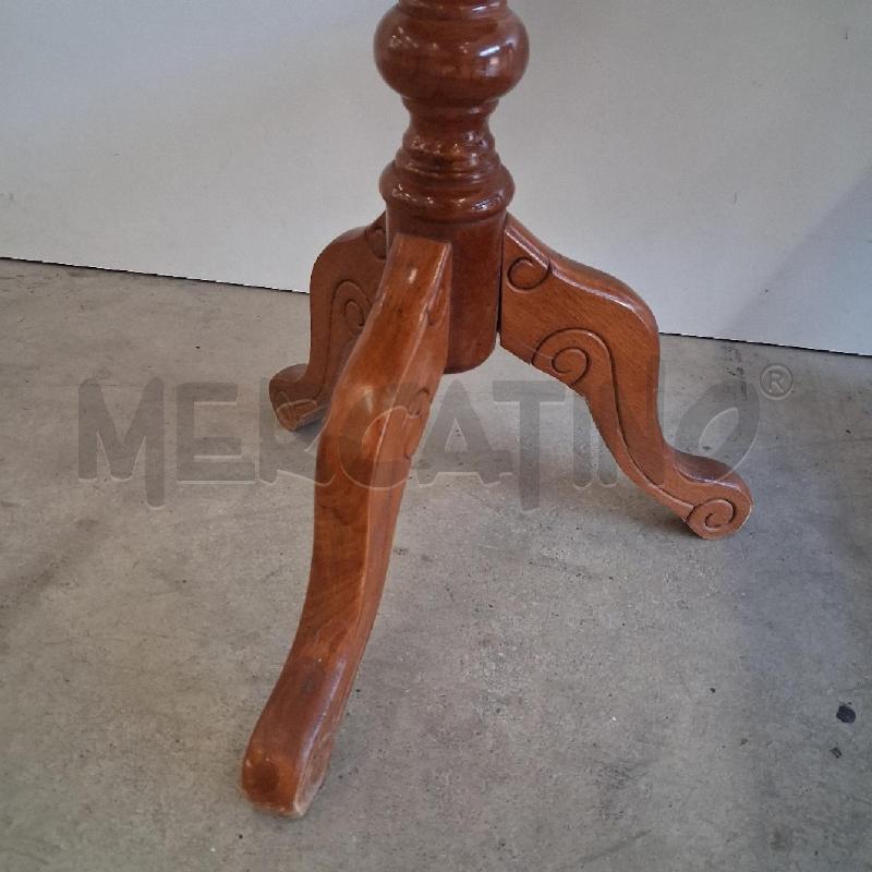 TAVOLINO TONDO LEGNO INTARSIO  | Mercatino dell'Usato San giorgio del sannio 3