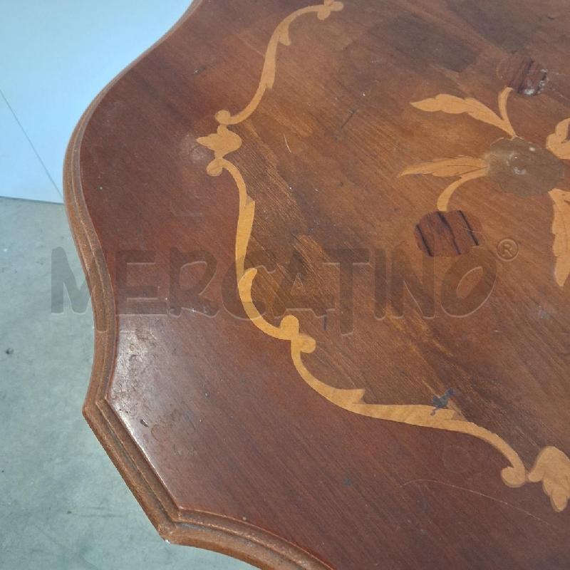 TAVOLINO TONDO LEGNO INTARSIO  | Mercatino dell'Usato San giorgio del sannio 5