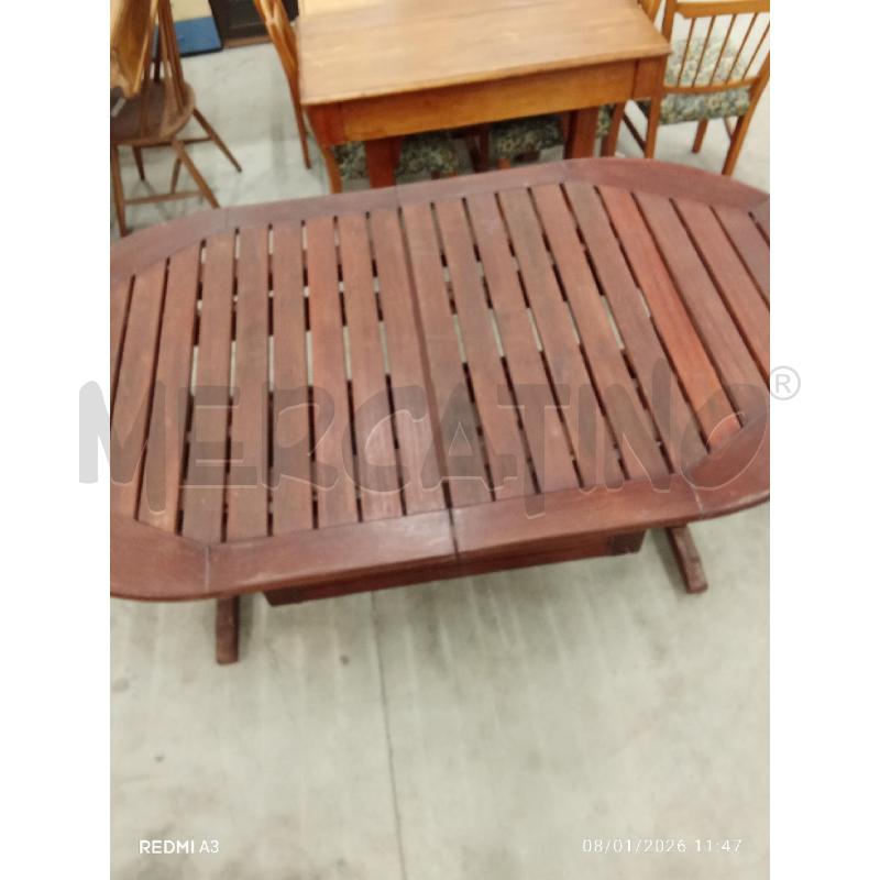 TAVOLO OVALO LEGNO ALLUNGABILE  | Mercatino dell'Usato San giorgio del sannio 3