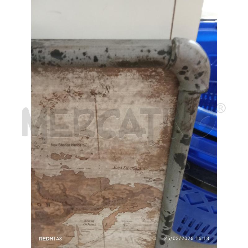 TELA CARTINA GEOGRAFICA CORNICE METALLO  | Mercatino dell'Usato San giorgio del sannio 5