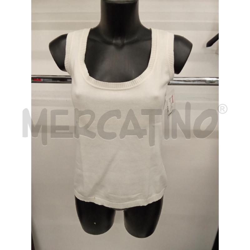 TOP BIANCO CANOTTA MARELLA  | Mercatino dell'Usato San giorgio del sannio 1